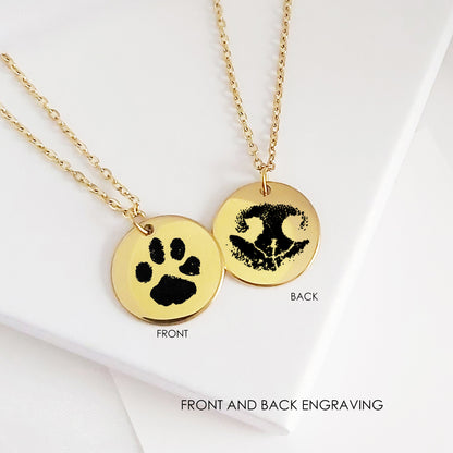 Paw prints in my heart - Custom pet necklace.