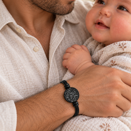 A star was born— Custom Star Map Adjustable Bracelet for Mom and Dad