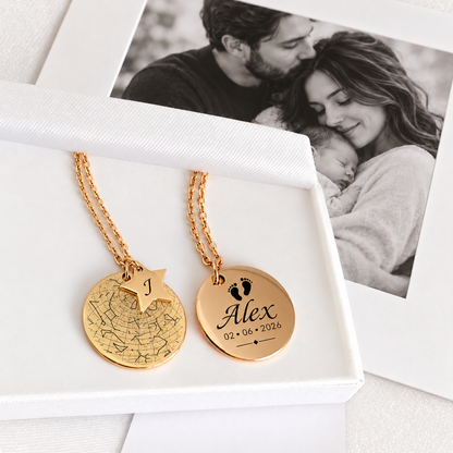 Collar de mapa estelar personalizado para ella