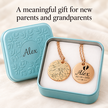 Collar de mapa estelar personalizado para ella y para él.