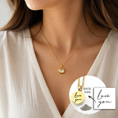 Collier urne funéraire personnalisé pour cendres humaines ou cheveux.