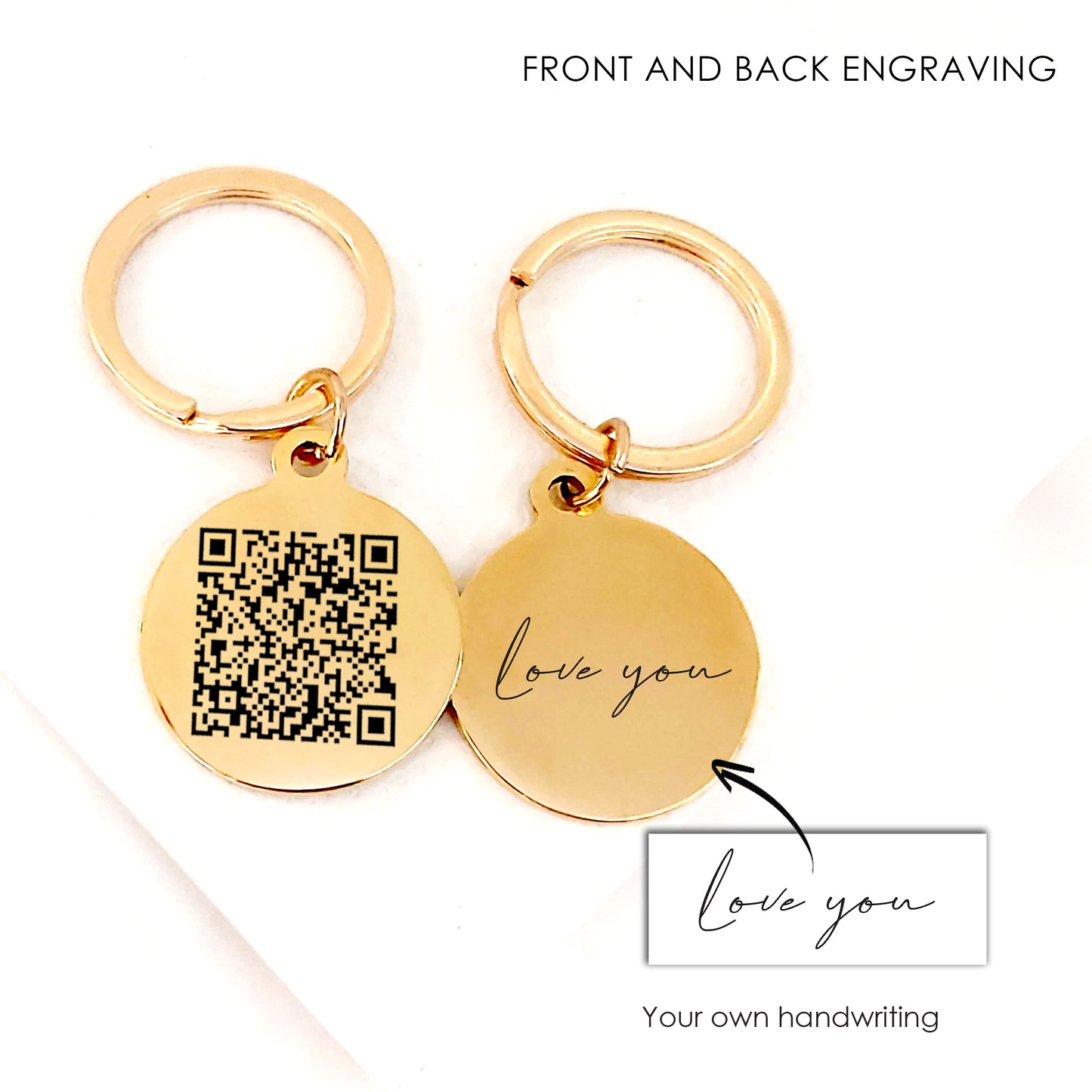 Father's day keychain gift for dad and grandad, Personalized QR code keychain with kids voices.