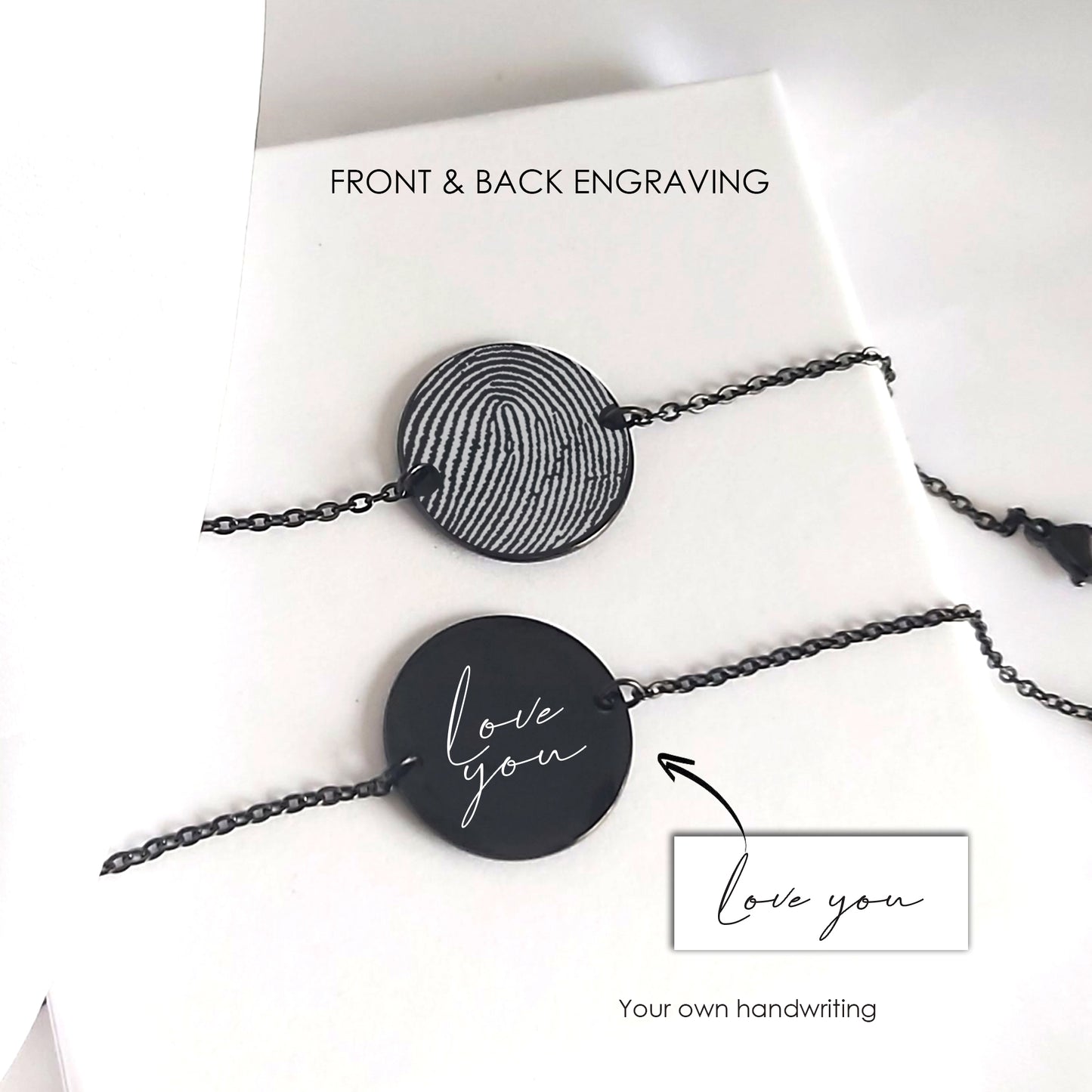 Actual fingerprint coin bracelet