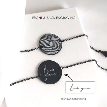 Actual fingerprint coin bracelet