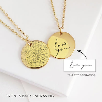 Collar de mapa estelar personalizado para ella y para él.