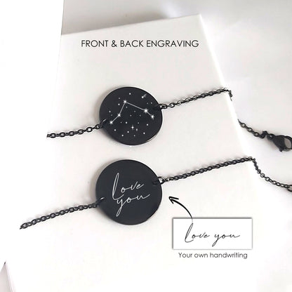 Custom constellation bracelet, personalized with messages.