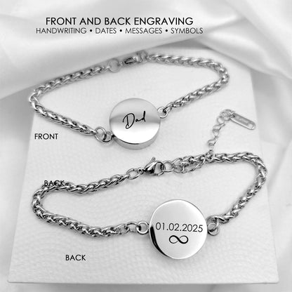 Handwriting cremation round urn bracelet for ashes.