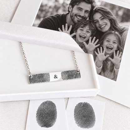 Collar con barra de huella dactilar personalizado