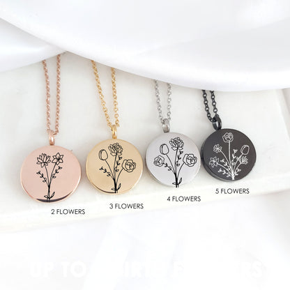 Together We Bloom Family Birth Flower Locket