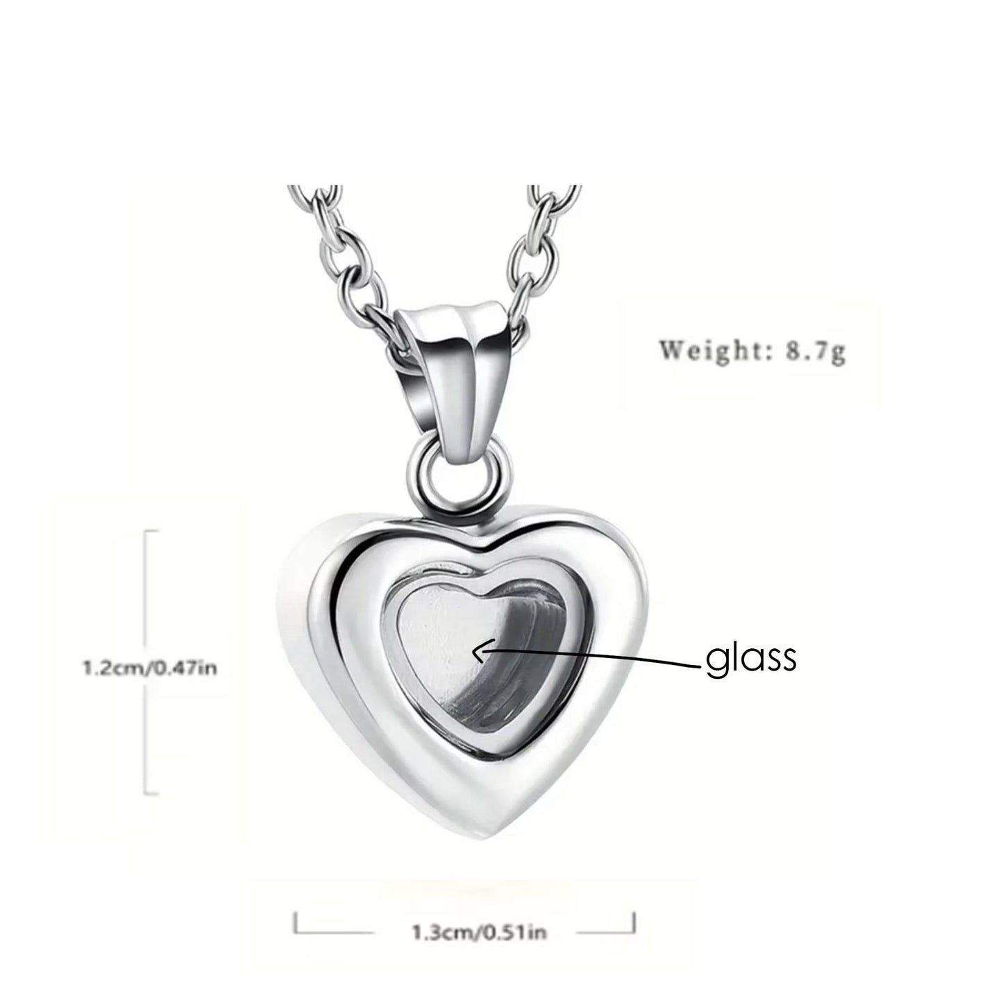 Actual paw print cremation heart urn necklace for ashes or hair. - mobimomentos