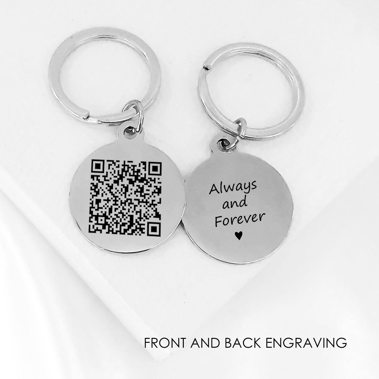 Father's day keychain gift for dad and grandad, Personalized QR code keychain with kids voices.