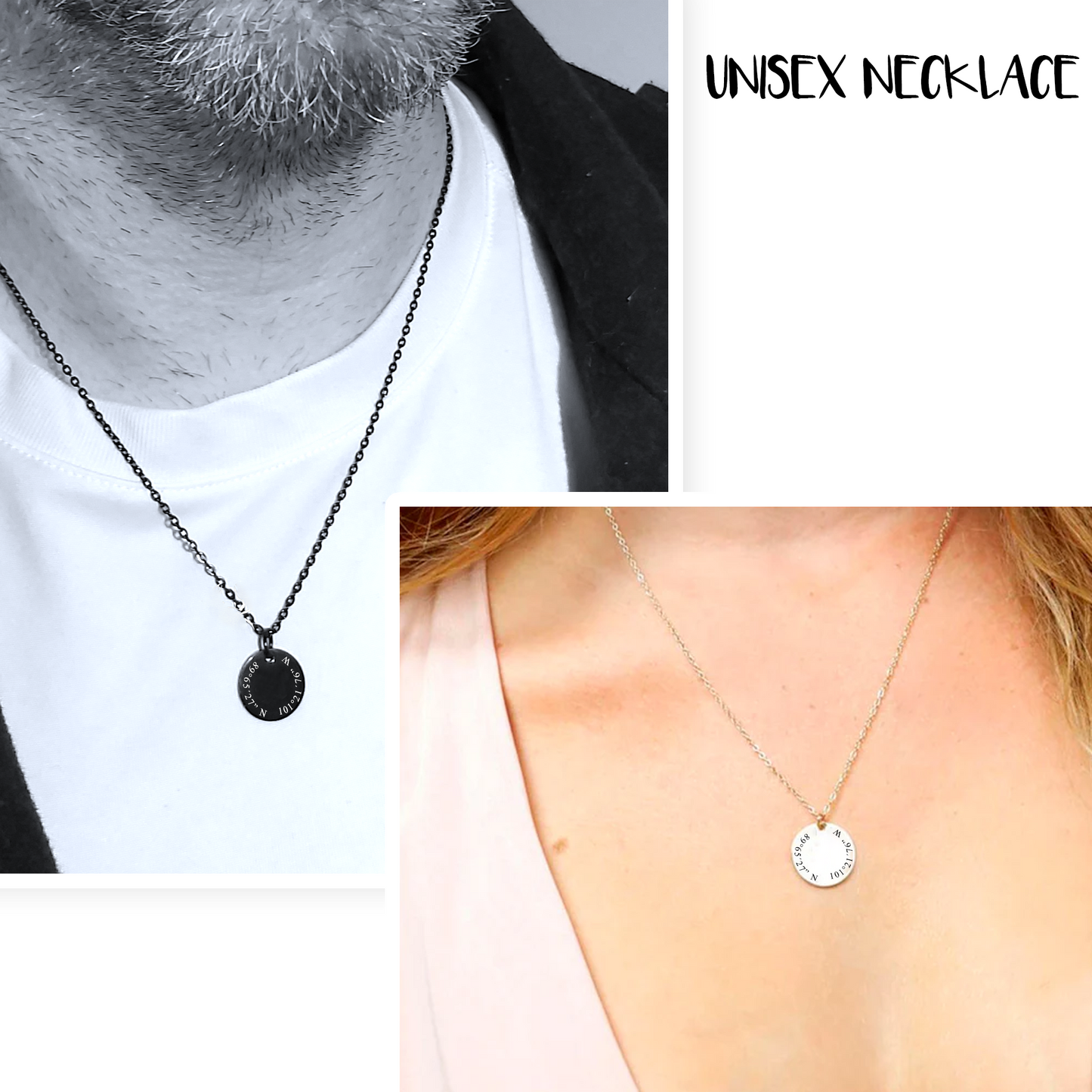 Custom coordinates necklace