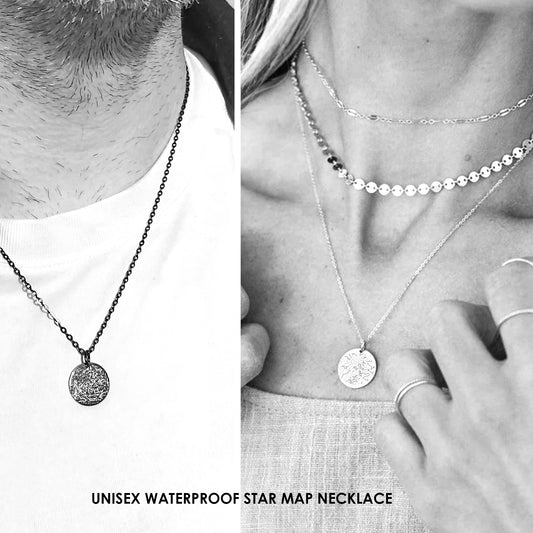 Custom star map necklace for her and him
