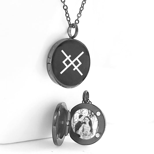 Eternal love Viking love symbol locket with photo for her and him.