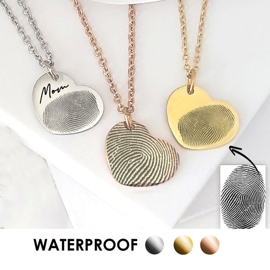 Custom thumbprint heart necklace for her