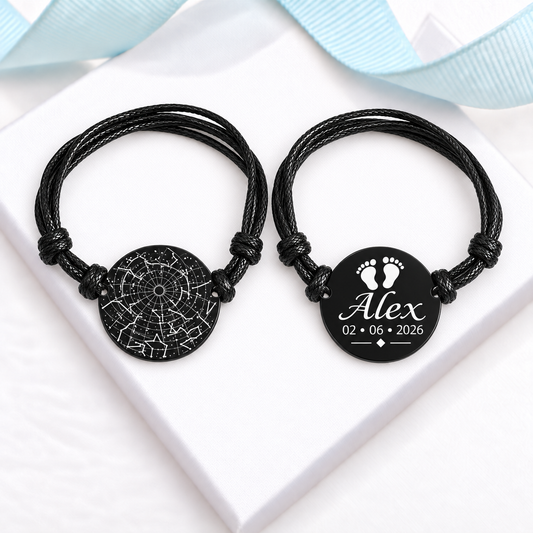 A star was born— Custom Star Map Adjustable Bracelet for Mom and Dad