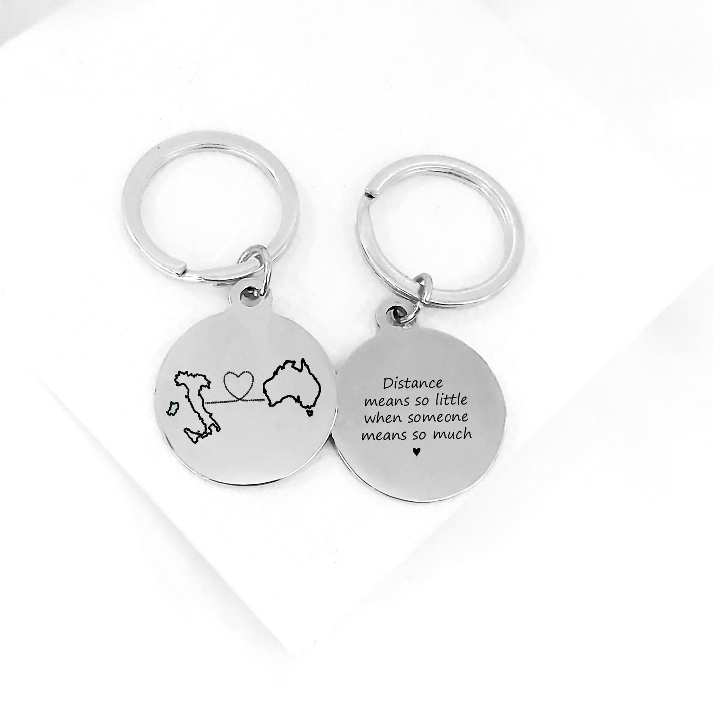 Custom Two Homes Map Keychain – Personalized Long Distance Gift | Love Knows No Distance