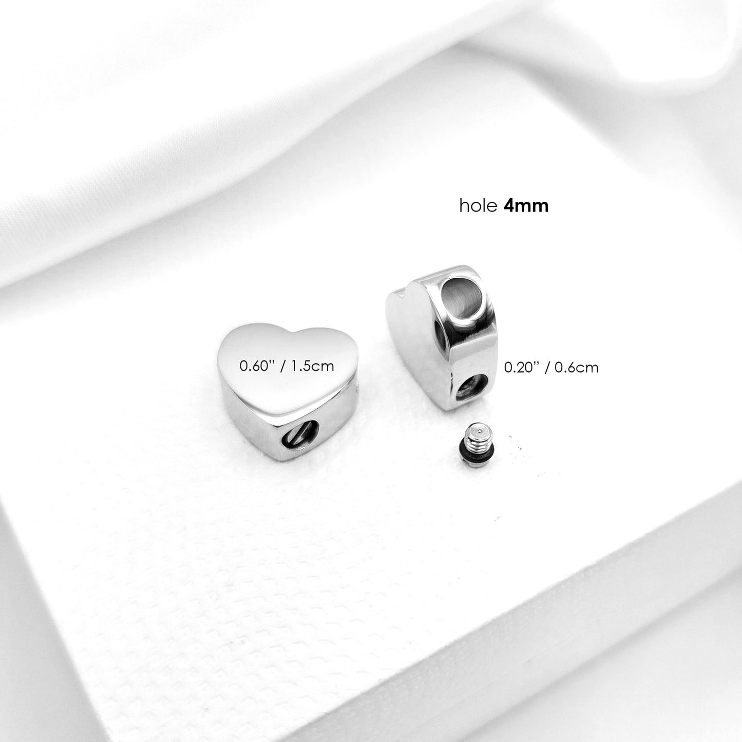 Heart urn charm for ashes compatible with pandora bracelets, engraved with your own handwriting