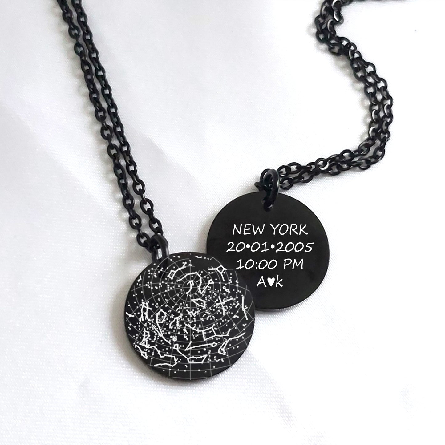 Custom star map necklace for her and him