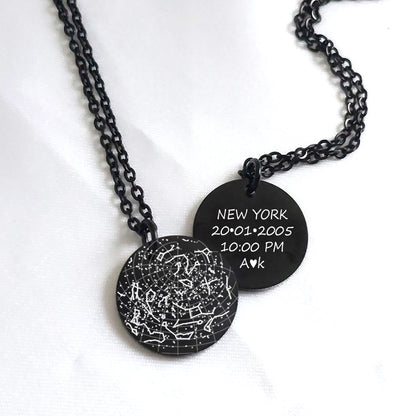 Custom star map necklace for her and him