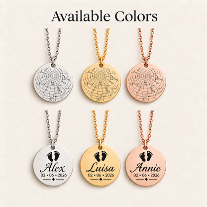Collar de mapa estelar personalizado para ella