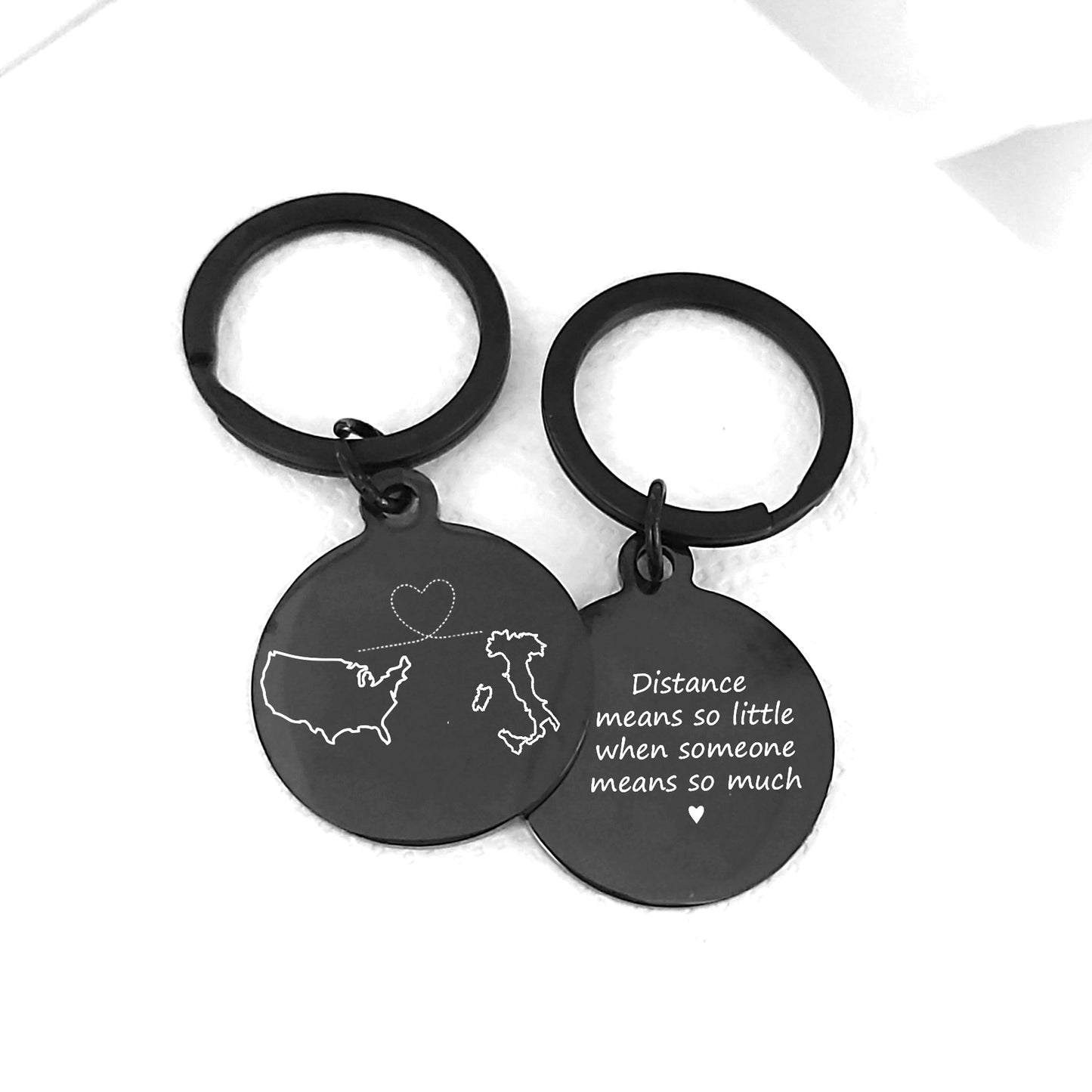 Custom Two Homes Map Keychain – Personalized Long Distance Gift | Love Knows No Distance