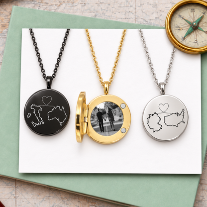 Two Homes, One Love – Custom Two Maps Locket