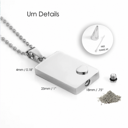 A Name Held Close - Personalized Urn Rectangle Necklace