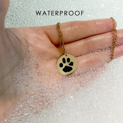 Paw prints in my heart - Custom pet necklace.