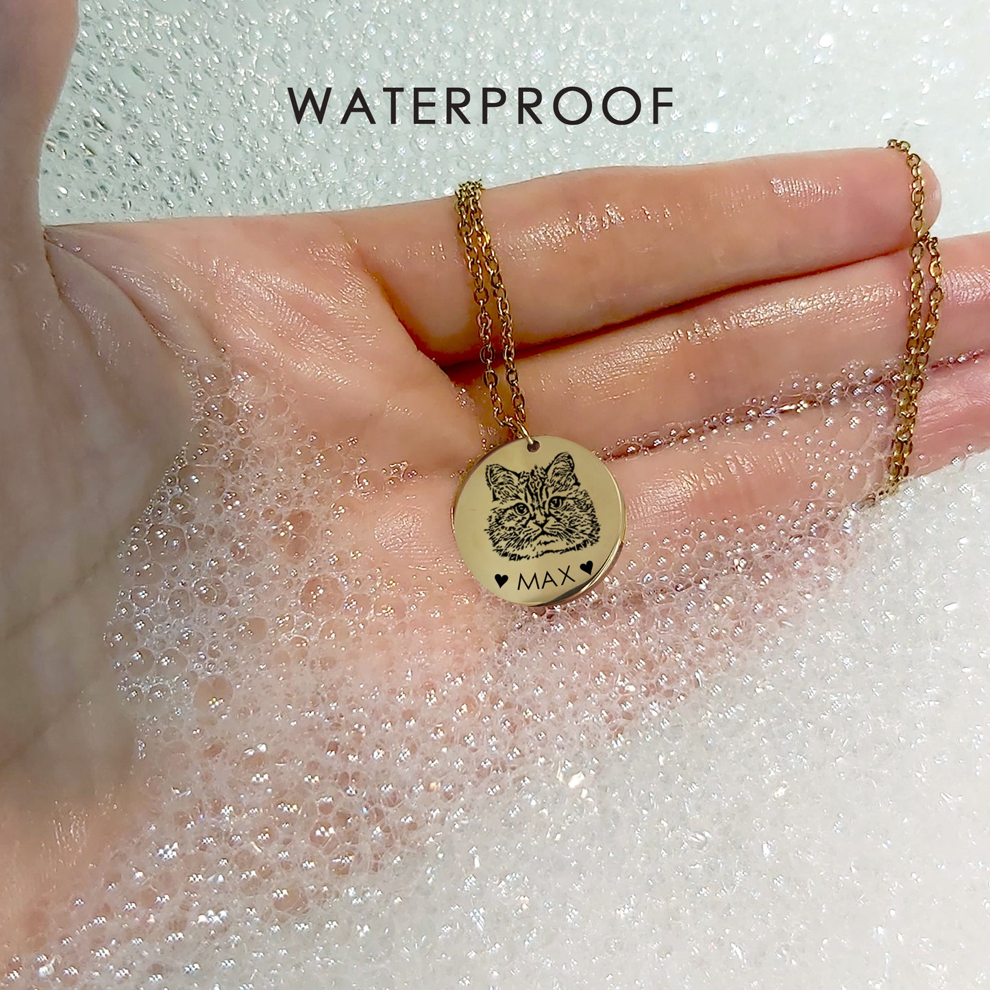 Custom pet portrait necklace