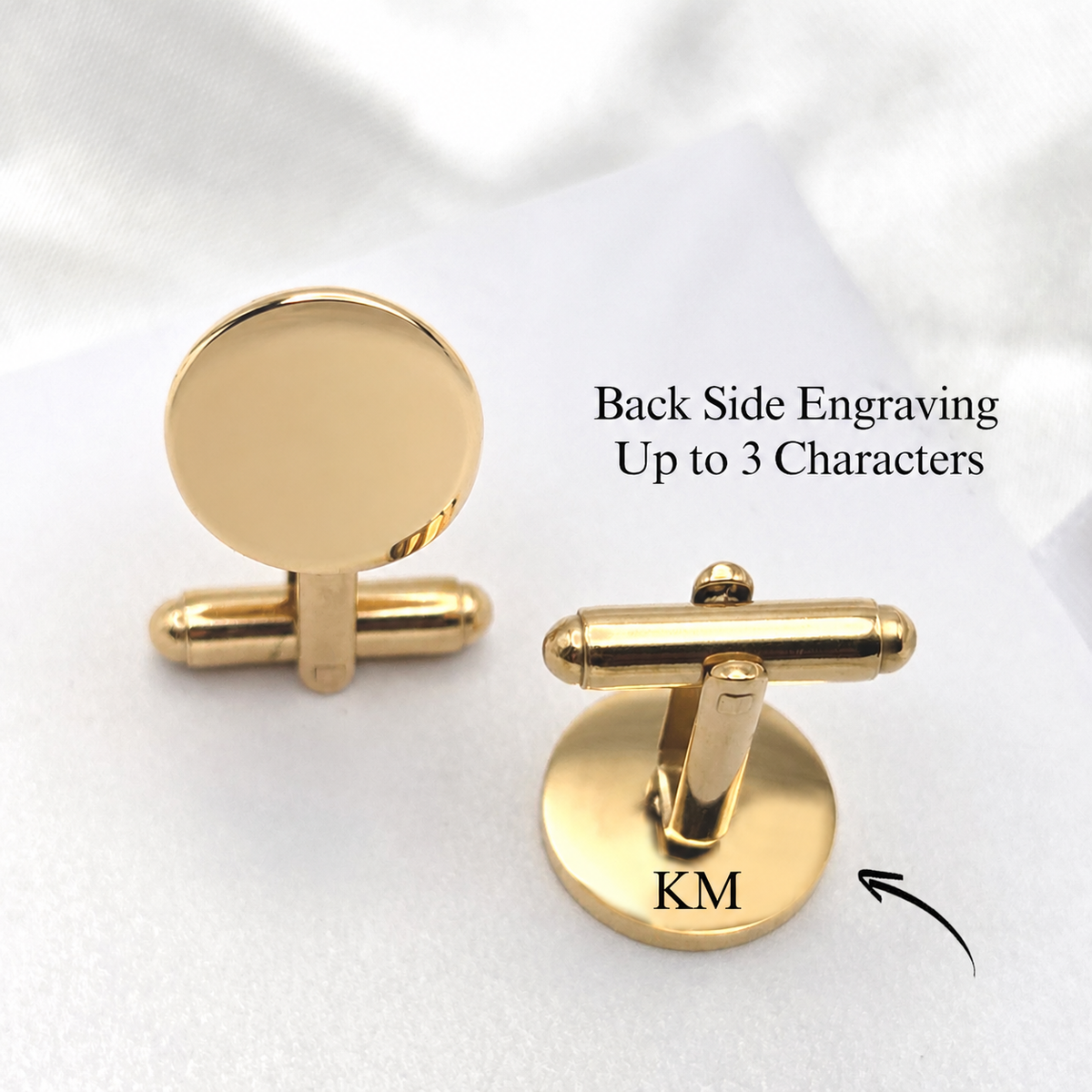 Personalized Round Stainless Steel Cufflinks