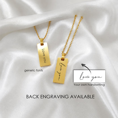 Personalized Rectangle Necklace