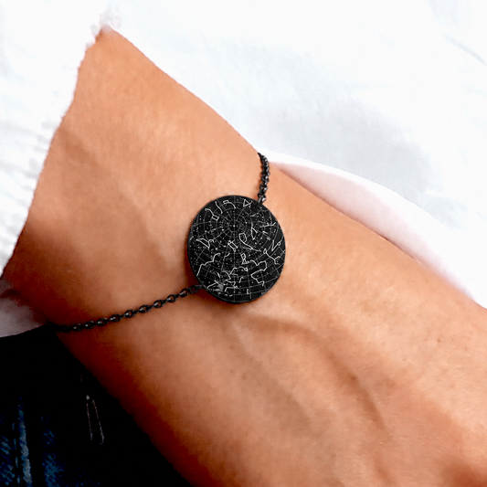 Pulsera personalizada con mapa estelar para mujer