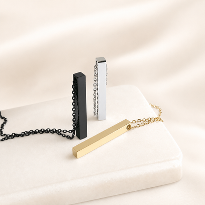 Personalized Stainless Steel Bar Necklace