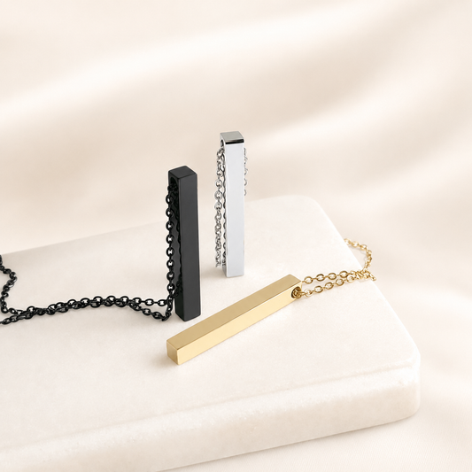 Personalized Stainless Steel Bar Necklace