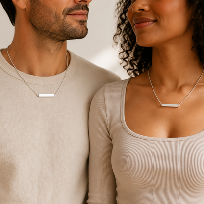Written From Their Heart — Handwriting Bar Urn Necklace