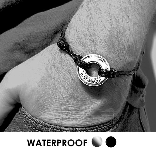 Custom engraved round urn bracelet for ashes.