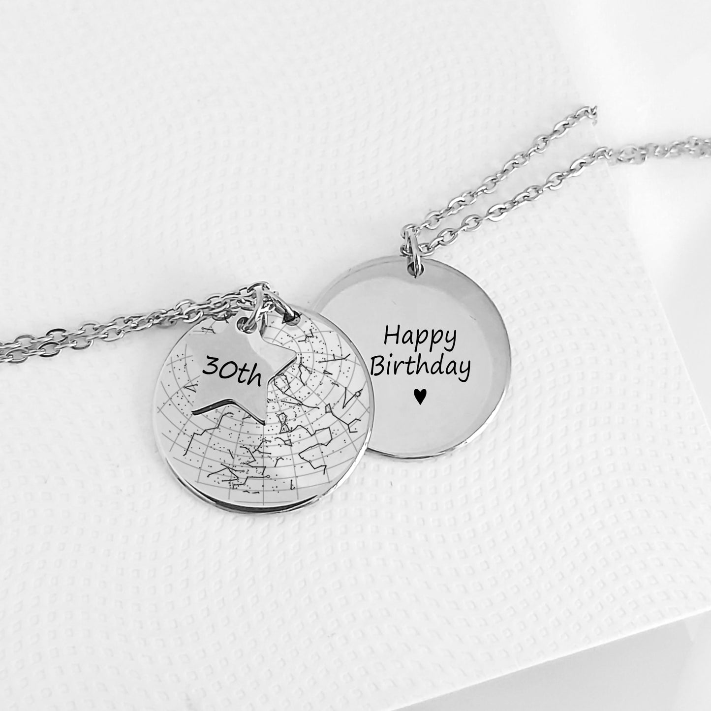 Custom star map necklace for her