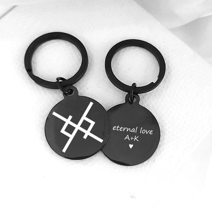 Custom Viking Love Symbol Keychain – Personalized Couple Gift | Eternal Love Keepsake