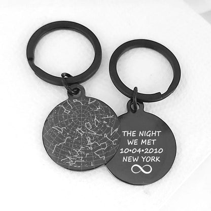 Custom star map keychain