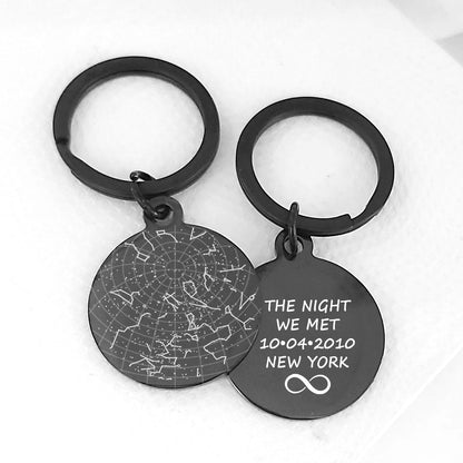 A Moment in the Stars - Custom Star Map Keychain