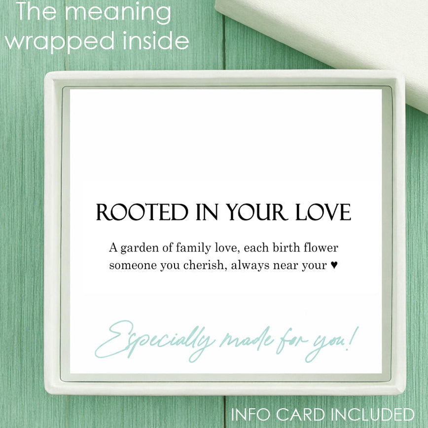 Custom birth flower bouquet necklace for mom.