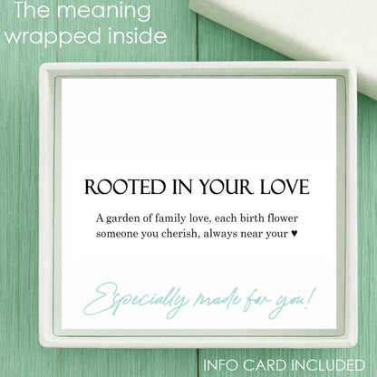 Custom birth flower bouquet necklace for mom.