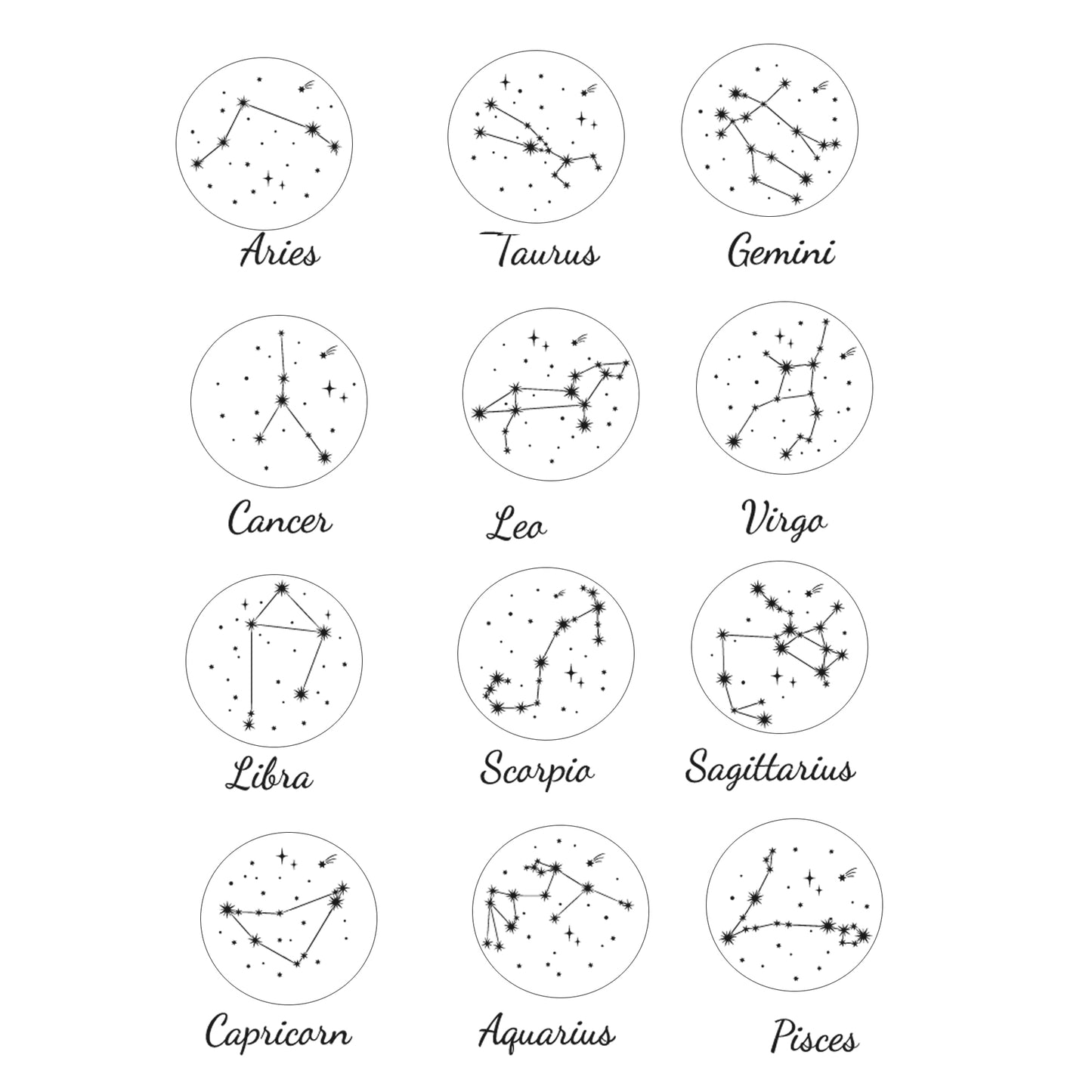 Constellation Zodiac locket necklace custom engraved.