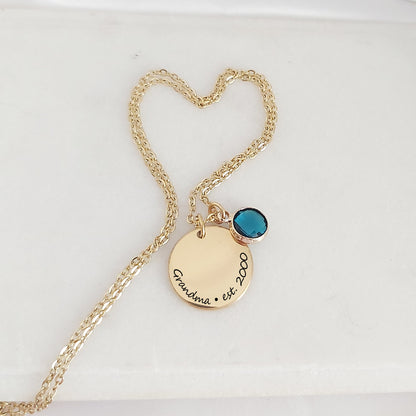 Grandma and mom necklace with kids birthstones.