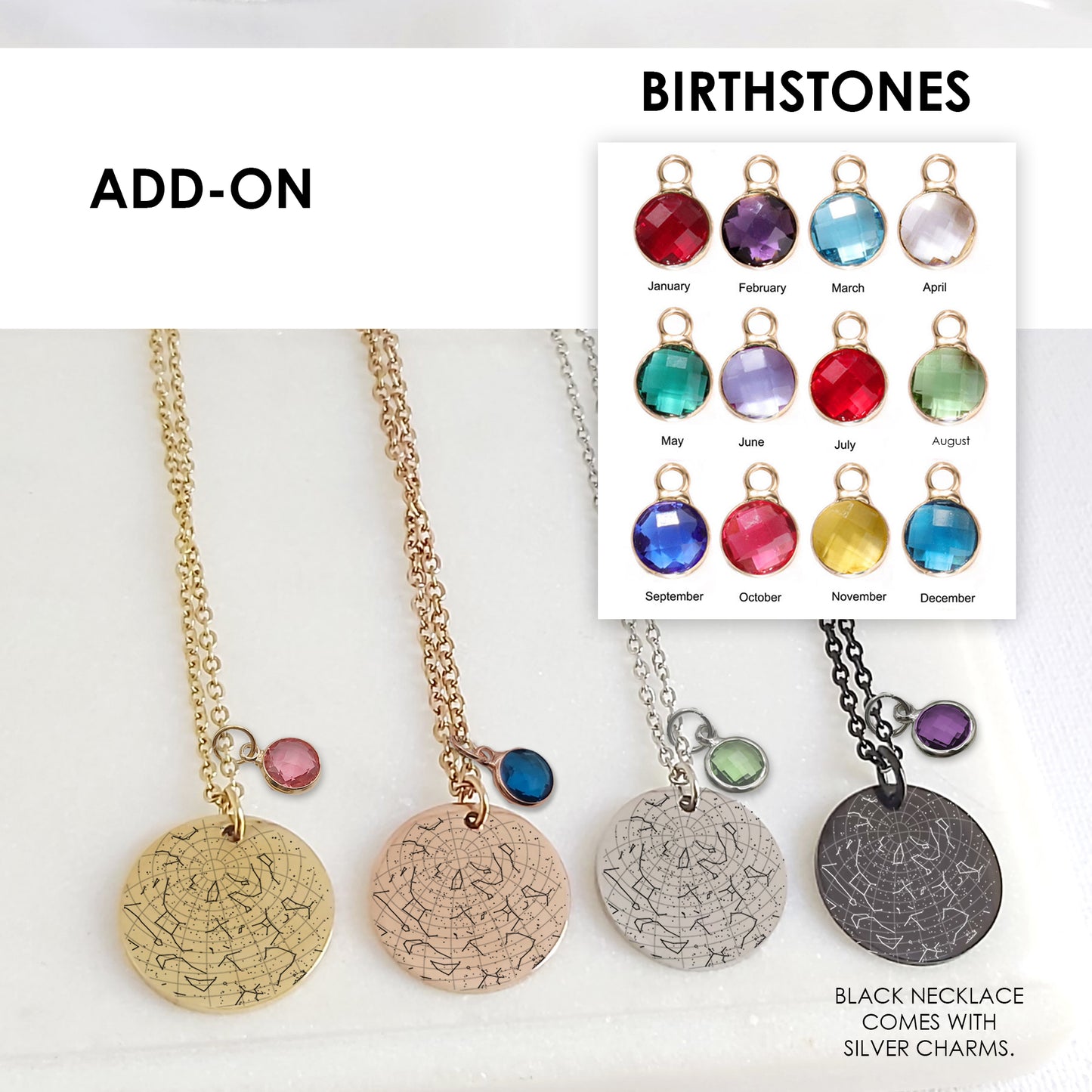 Custom star map necklace for her and him