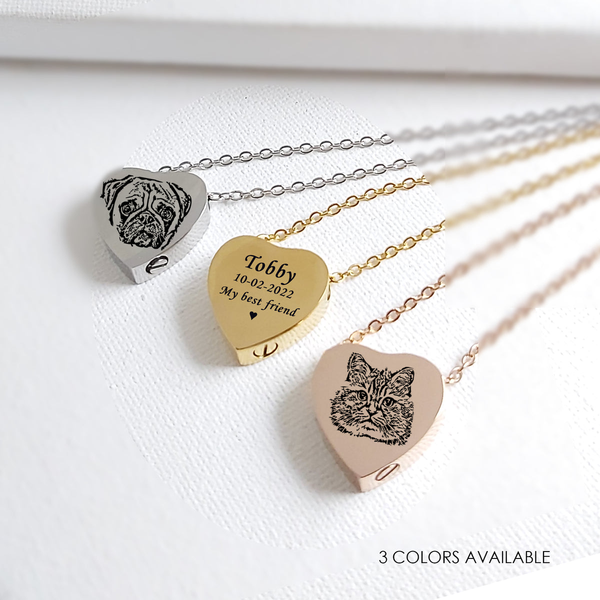 Their Print on My Heart Pet Urn Necklace