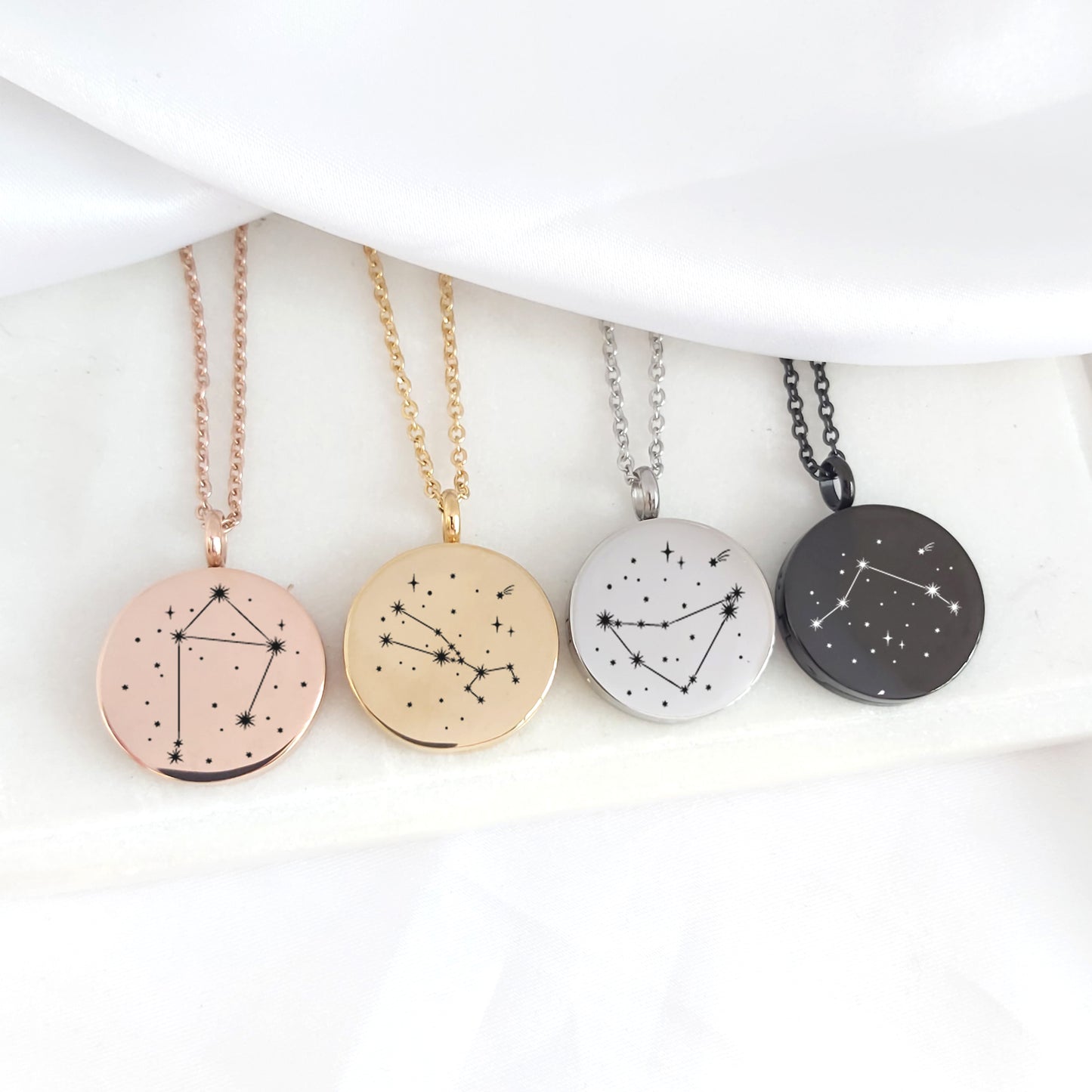 Constellation Zodiac locket necklace custom engraved.