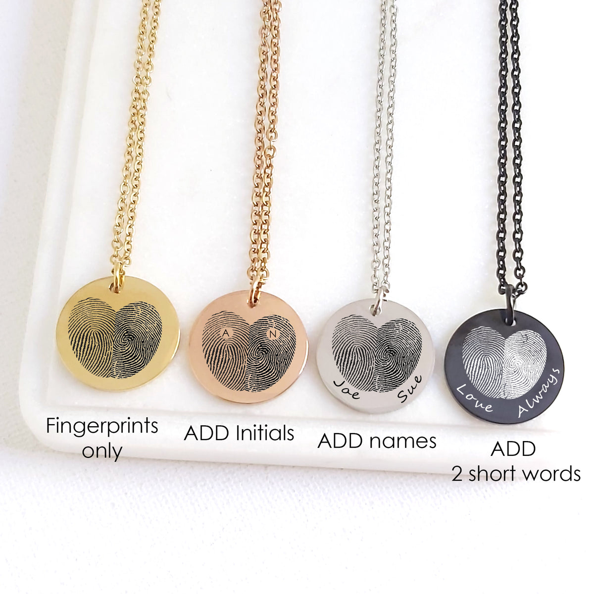Collier d'empreinte digitale personnalisé pour elle et lui