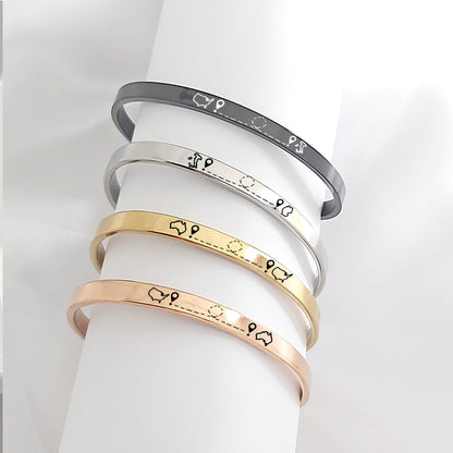 Two map bangle bracelet for men and women